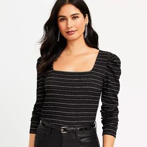 Loft Metallic Square Neck Blouse